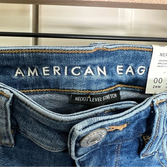 AE Next Level Low Rise Jegging in Brilliant Blue, Size 00 Short - Picture 9 of 9